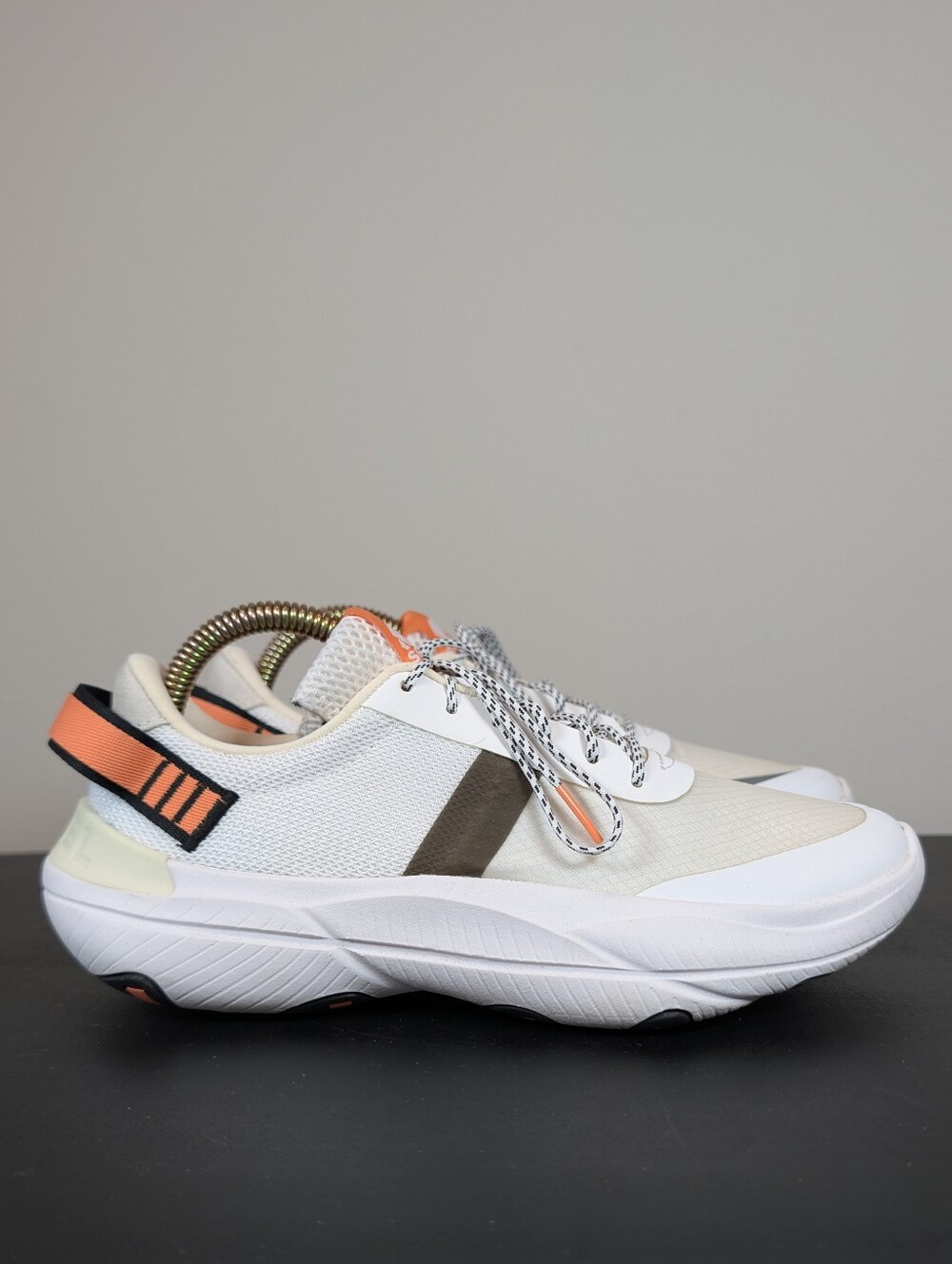 Sorel Explorer Blitz Leisure Lace Sneakers White Orange Women's 7.5
